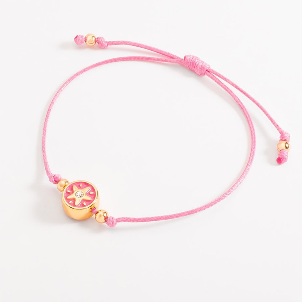 Beginning Boutique Pink and Gold Charm Bracelet